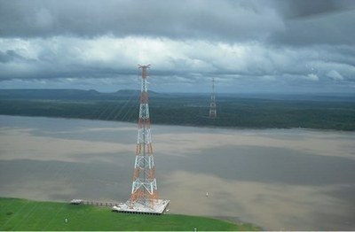 Vista aérea da linha de transmissão Manaus/Roraima