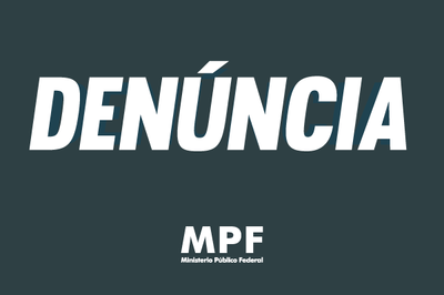 Palavra "denúncia" seguida do logotipo do MPF 