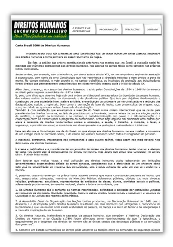 Carta Brasil 2006 de Direitos Humanos