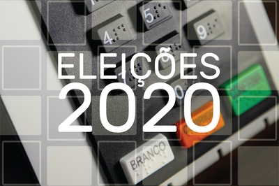 Imagem da urna eletrônica, com os dizeres por cima: Eleições 2020