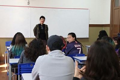 Projeto levou a procuradora regional eleitoral em São Paulo para conversar com os alunos que já tiraram o título de eleitor