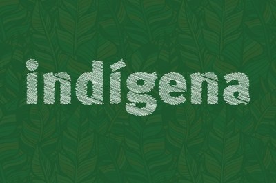 A palavra "Indígena" em destaque no centro da imagem em sobreposição a um fundo verde
