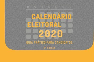 imagem mostra capa do guia para candidatos com o texto: calendário eleitoral 2020 - guia prático para candidatos - 2ªedição