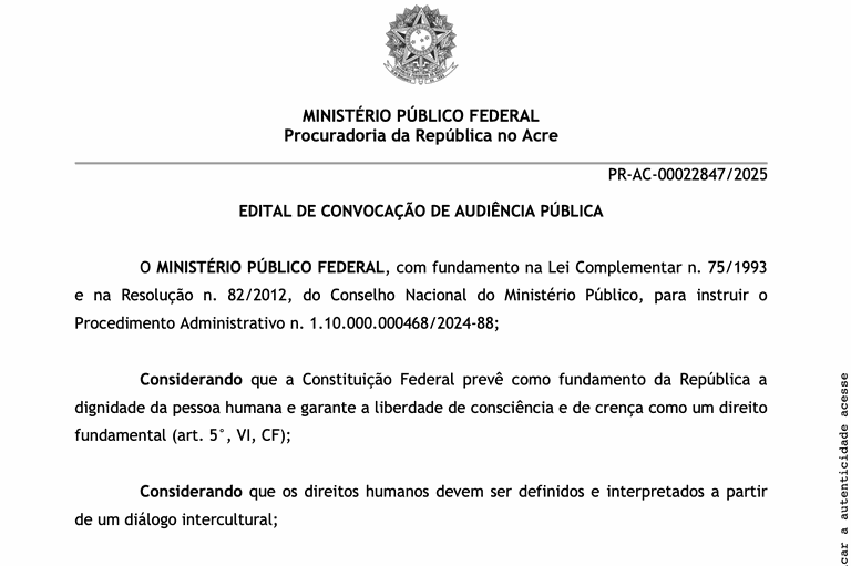 Audiência foi realizada em 28 de novembro
