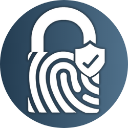 Cadeado com silhueta de impressão digital