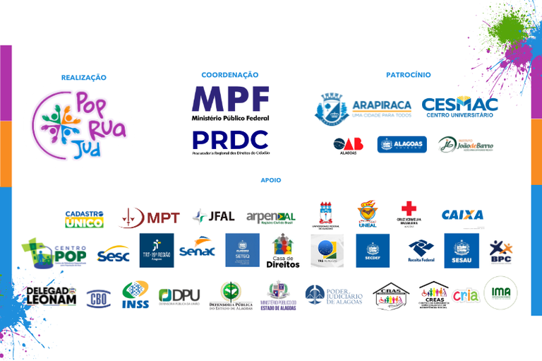 arte com todos os apoios e patrocínios para o evento