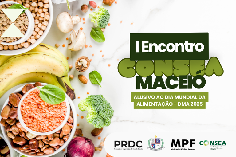 Imagem mostra alimentos, com informações sobre o Encontro