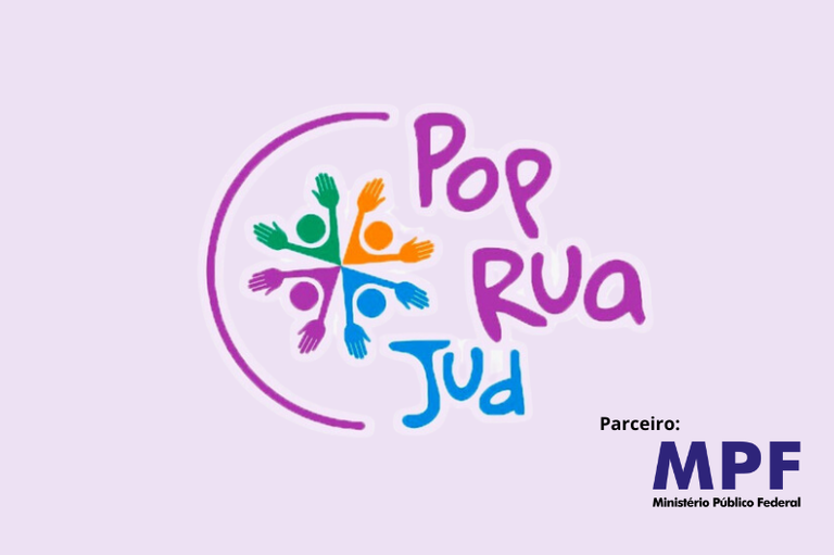 Arte em fundo lilás, onde se lê POP RUA JUD
