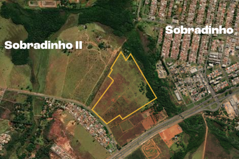 Mapa mostra área destinada a uma das etapas do projeto Cidade Urbitá, entre Sobradinho e Sobradinho II
