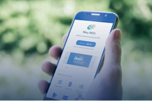 Foto mostra a tela do app Meu INSS