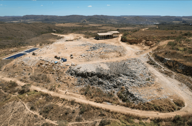 Foto aérea do lixão de Planaltina