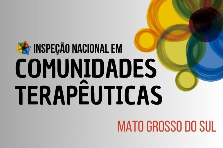Imagem na cor cinza escrito inspeção em comunidade terapêutica em Mato Grosso do Sul.