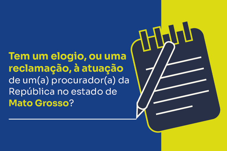 Banner com fundo azul majoritariamente, com detalhes em branco e amarelo, com informações sobre a correição que será feita no MPF/MT em 18 de agosto
