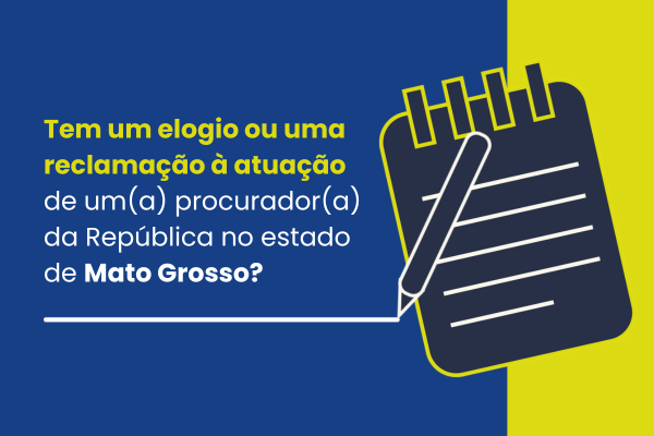 A imagem apresenta uma ilustração digital minimalista dividida verticalmente ao meio por um fundo azul escuro na esquerda e amarelo na direita. No centro, há o ícone de um bloco de notas espiral com linhas horizontais internas, acompanhado por uma caneta ou lápis posicionado em diagonal. Tanto o bloco quanto a caneta possuem preenchimento cinza-escuro com contornos marcantes e detalhes na cor amarela.