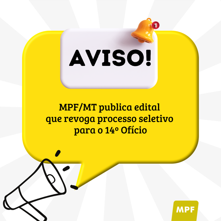 Banner com fundo branco e quadrado em destaque ao centro, na cor amarela clara. Em cima, a palavra em destaque é AVISI. dentro do quadrado amarelo, informa-se sobre a revogação do seletivo.