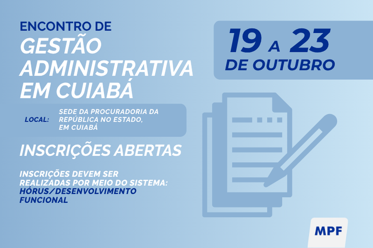 banner com fundo azul claro e informações sobre o evento