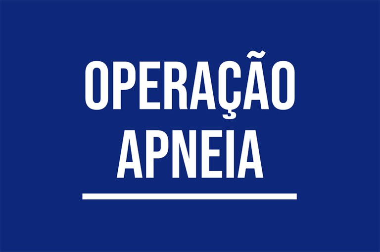Arte de fundo azul com o texto "Operação Apneia"