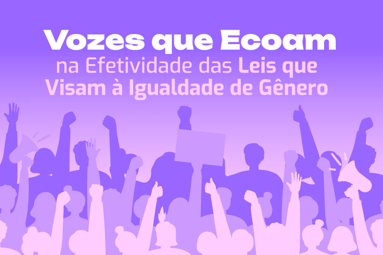 ilustração com fundo roxo em degradê, com silhuetas de pessoas com as mãos levantadas e o nome do seminário à frente