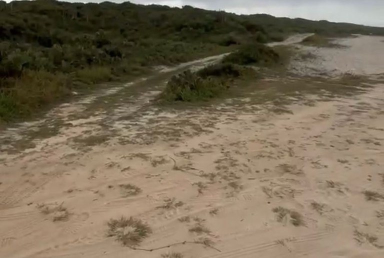 A imagem mostra um surfista manobrando no interior de uma grande onda de tom azul-esverdeado escuro. O mar apresenta muita espuma branca em primeiro plano, contrastando com o horizonte limpo e azul ao fundo.