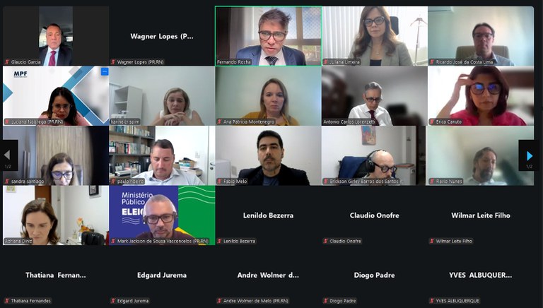 print de tela do evento com diversos participantes no zoom