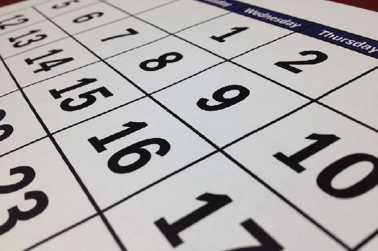 Imagem ilustrativa de calendário de papel.
