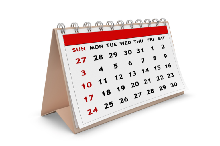 Imagem de um calendário de mesa