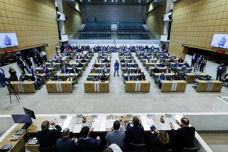 Foto do plenário da Assembleia Legislativa do Estado de São Paulo