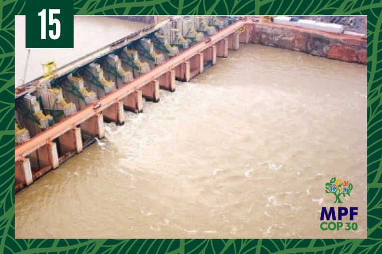 Imagem da Usina Hidrelétrica Santo Antônio, no Rio Madeira, em Rondônia