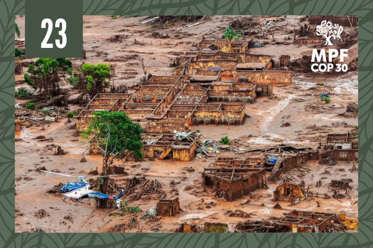 imagem dos estragos causados pelo rompimento da barragem de Fundão (Mariana/MG)