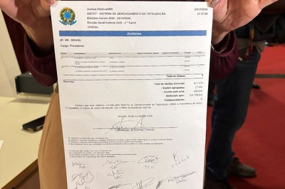 Imagem da zerésima impressa no sistema