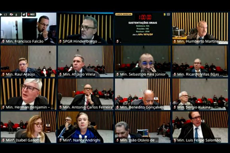 Imagem do print de tela do momento do julgamento