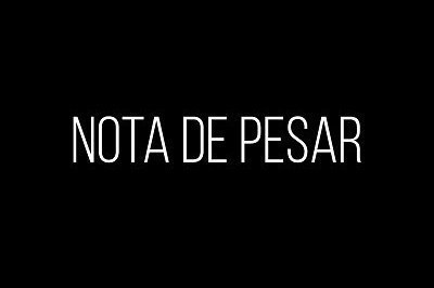 Arte de fundo preto com o texto nota de pesar escrito no centro