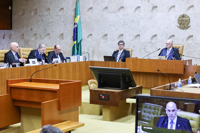Fotos dos ministros do Supremo e do procurador-geral da República, Paulo Gonet, na sessão do STF de 11 de fevereiro.