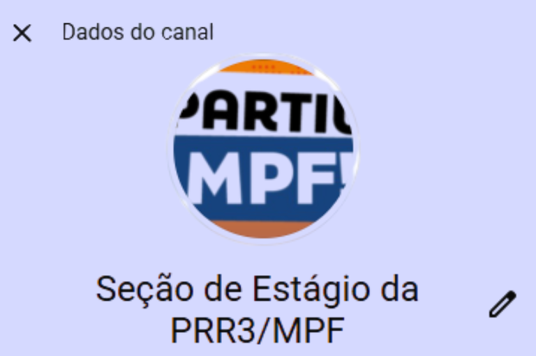 Imagem mostra capa do canal da Seção de Estágio da PRR3 no WhatsApp, com fundo azul claro.