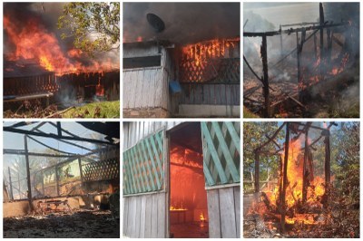 Garimpeiros ilegais incendiaram casas em aldeia indígena (fotos: povo Munduruku/arquivo MPF) 