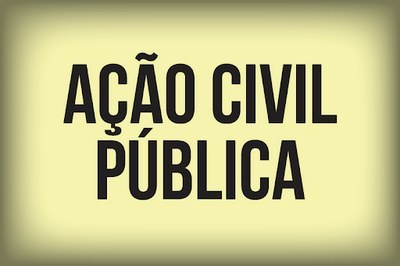 #pracegover banner com as palavras ação civil pública, em caixa alta e letras pretas, com um fundo claro