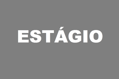 Na imagem vê-se um retângulo cinza com a palavra ESTAGIO escrita em branco ao centro.