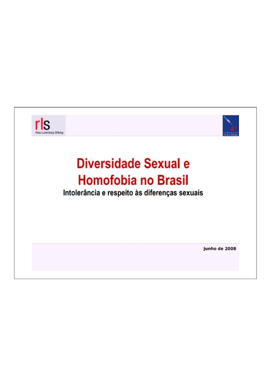 Diversidade Sexual e Homofobia no Brasil, Perseu Abramo, 2008