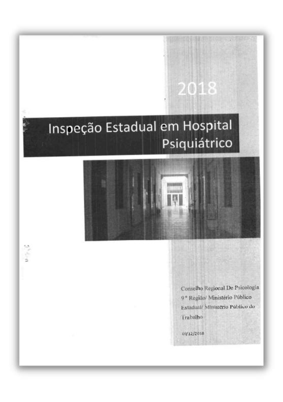 Relatório de Inspeção no hospital psiquiátrico INMCEB, Goiás, 2018