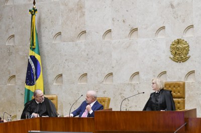 Foto do plenário do supremo tribunal federal durante sessão de abertura do ano judiciário.