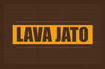 Logomarca da Operação Lava Jato - nas cores marrom e laranja.
