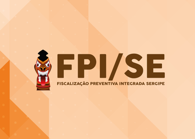 Imagem com fundo laranja e a inscrição: Fiscalização Preventiva Integrada de Sergipe. Ao lado da inscrição a imagem de uma carranca 
